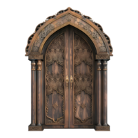 AI generated 3D Rendering of a Hand Crafted Wooden Door on Transparent Background - Ai Generated png