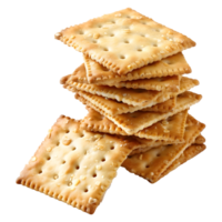 ai gegenereerd 3d renderen van een stack van biscuits of snacks Aan transparant achtergrond - ai gegenereerd png