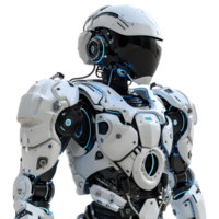 AI generated 3D Rendering of a Humanoid Robot on Transparent Background - Ai Generated png