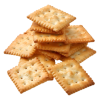 ai generado 3d representación de un apilar de galletas o meriendas en transparente antecedentes - ai generado png