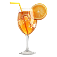 AI generated 3D Rendering of a Orange Juice Glass on Transparent Background - Ai Generated png