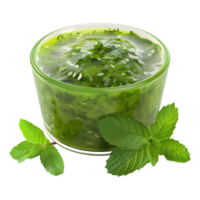 AI generated 3D Rendering of a Mint Sauce on Transparent Background - Ai Generated png