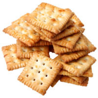 ai generado 3d representación de un apilar de galletas o meriendas en transparente antecedentes - ai generado png