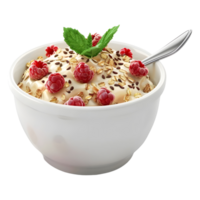 AI generated 3D Rendering of a Berries with Cream in a Bowl on Transparent Background - Ai Generated png