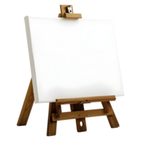 AI generated Blank Canvas on Wooden Stand on Transparent background - Ai Generated png