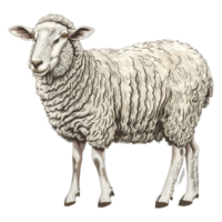 ai généré autocollant de une mouton sur une transparent Contexte - ai généré png