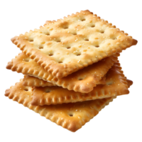 ai généré 3d le rendu de une empiler de des biscuits ou collations sur transparent Contexte - ai généré png