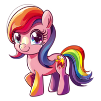 AI generated Sticker of a Cute Pony On a Transparent Background - Ai Generated png