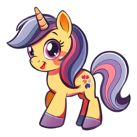 ai gegenereerd sticker van een schattig pony Aan een transparant achtergrond - ai gegenereerd png