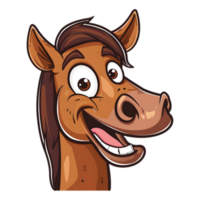 AI generated Sticker of a Cute Smiling Horse On a Transparent Background - Ai Generated png