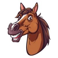 AI generated Sticker of a Cute Smiling Horse On a Transparent Background - Ai Generated png