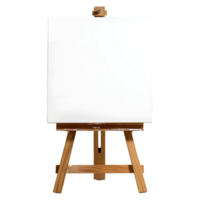 AI generated Blank Canvas on Wooden Stand on Transparent background - Ai Generated png