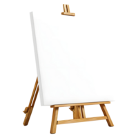 AI generated Blank Canvas on Wooden Stand on Transparent background - Ai Generated png