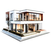 ai gegenereerd 3d renderen van een echt landgoed huis of huis Aan transparant achtergrond - ai gegenereerd png