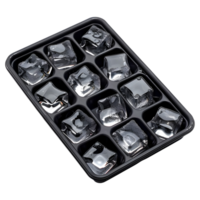 ai généré noir la glace cube boîte sur transparent Contexte - ai généré png