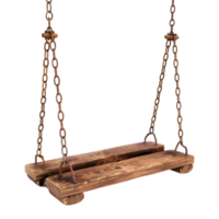 AI generated 3D Rendering of a Wooden Swing on Transparent Background - Ai Generated png