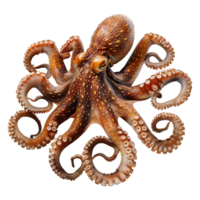 AI generated 3D Rendering of a Octopus on Transparent Background - Ai Generated png