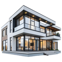 AI generated 3D Rendering of a Real Estate House or Home on Transparent Background - Ai Generated png