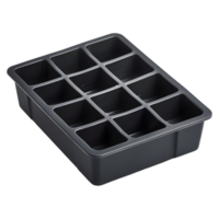 ai généré noir la glace cube boîte sur transparent Contexte - ai généré png