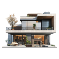 AI generated 3D Rendering of a Real Estate House or Home on Transparent Background - Ai Generated png
