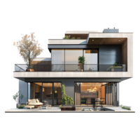 AI generated 3D Rendering of a Real Estate House or Home on Transparent Background - Ai Generated png