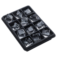 ai généré noir la glace cube boîte sur transparent Contexte - ai généré png