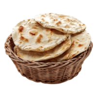 AI generated 3D Rendering of a Bread in a Basket on Transparent Background - Ai Generated png