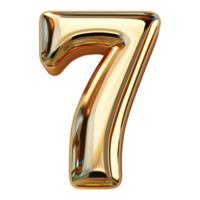 AI generated 3D Rendering of a alphabet number 7 Letter on Transparent Background - Ai Generated png