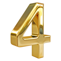 AI generated 3D Rendering of a alphabet number 4 Letter on Transparent Background - Ai Generated png