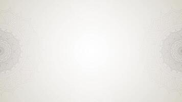 Intricate Beige Mandala Border Art Animation With Clean And Soft Blank Horizontal Video Background
