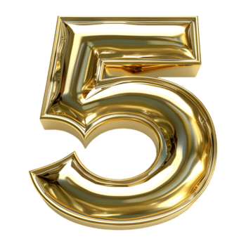 AI generated 3D Rendering of a alphabet number 5 Letter on Transparent Background - Ai Generated png