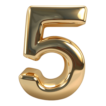 AI generated 3D Rendering of a alphabet number 5 Letter on Transparent Background - Ai Generated png