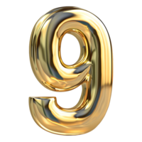 AI generated 3D Rendering of a alphabet number 9 Letter on Transparent Background - Ai Generated png