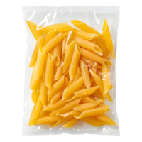 ai gegenereerd 3d renderen van een pasta of macaroni in een plastic zak Aan transparant achtergrond - ai gegenereerd png