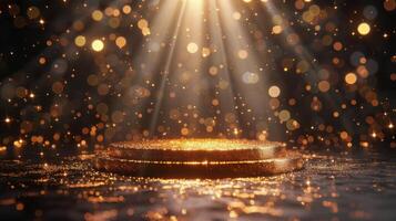 AI generated Illuminated Steps Leading Upwards photo