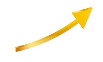 Gold Arrow Up with Bar graph concept Financial Growth Success in Market Data, vector illustration