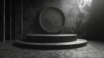 AI generated Round Wooden Table With Light photo