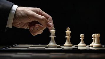 AI generated Man Engaged in Chess Game photo