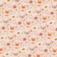 Animals with Bunny Eears Vector Pattern Design