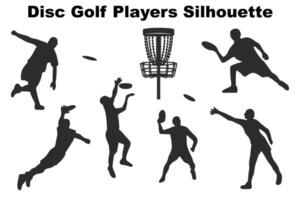 Disc Golf Players Silhouette Vector