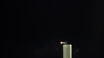 Extinguished candle with smoke. Filmed is slow motion 1000 fps. High quality FullHD footage video