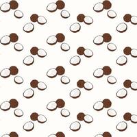 Coconut print pattern seamless. Half coconut on a white background for printing, cutting, and crafts Ideal for mugs, stickers, stencils, web, cover, wall stickers, home decorate and more. vector