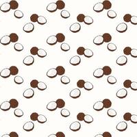 Coconut print pattern seamless. Half coconut on a white background for printing, cutting, and crafts Ideal for mugs, stickers, stencils, web, cover, wall stickers, home decorate and more. vector