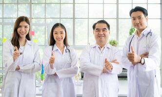 Portrait of medical professor and a medical student in a hospital photo