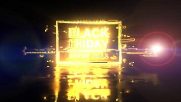 abstrakt Animation von schwarz Freitag Supersale Panne Text bewirken video