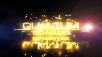 Abstract animation of Quantum Technology glitch text effect animation video