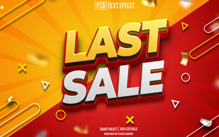 last sale text effect, font editable, typography, 3d text psd