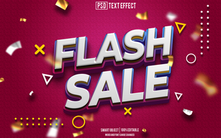 flash sale text effect, font editable, typography, 3d text psd