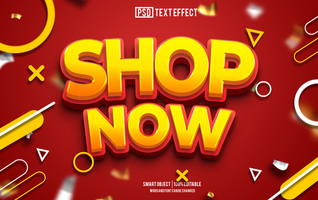 tienda ahora texto efecto, fuente editable, tipografía, 3d texto psd