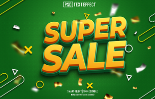 super sale text effect, font editable, typography, 3d text psd